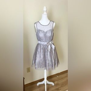Stunning Formal Mini Dress in Silver!